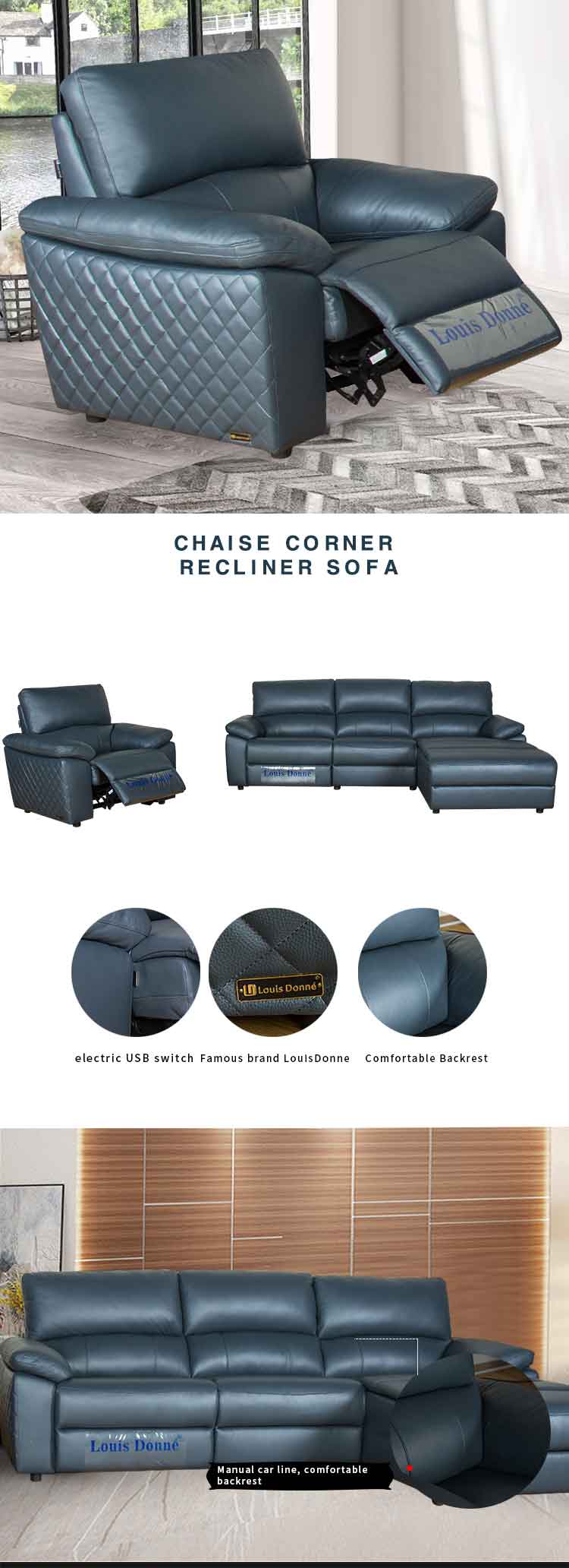 sofa with chaise and recliner