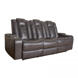 grey leather reclining sofa set