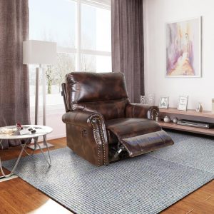 manual reclining leather sofa