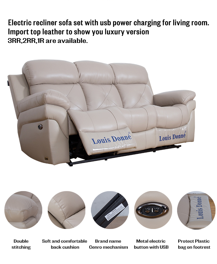 3 seater leather recliner sofa