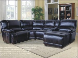 Large Black Grey Leather Recliner Corner Sofa