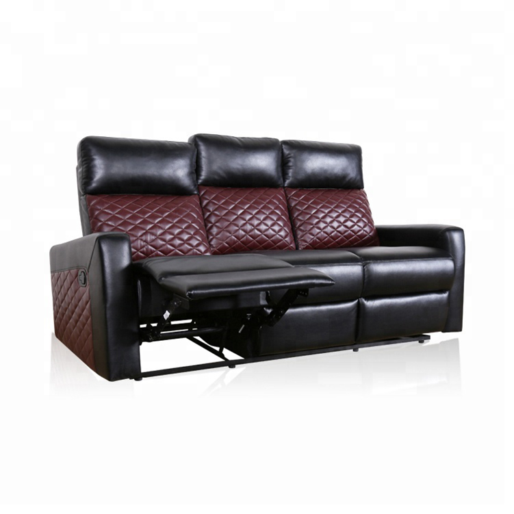 Most Comfortable Small Leather Sofa with Red Check Design