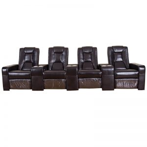 Large Electric Genuine Leather Theater Seating Sectional Couch Sofa Set