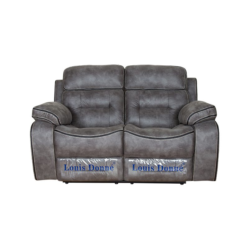 Contemporary Dark Gray Fabric Recliner Sofa Living Room