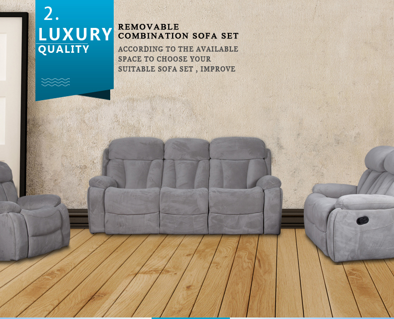 3 seater fabric recliner sofa