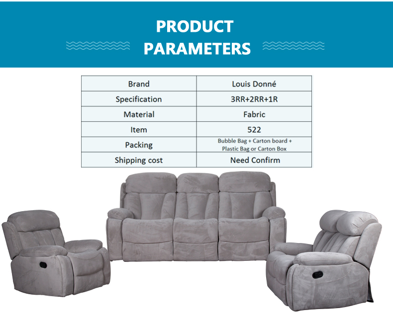 3 seater fabric recliner sofa