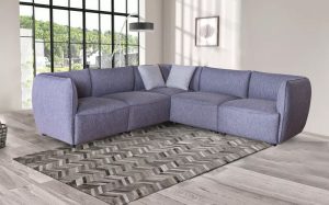 grey fabric corner sofa