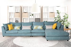 Comfy Green Modern Furniture Sofa with Chaise