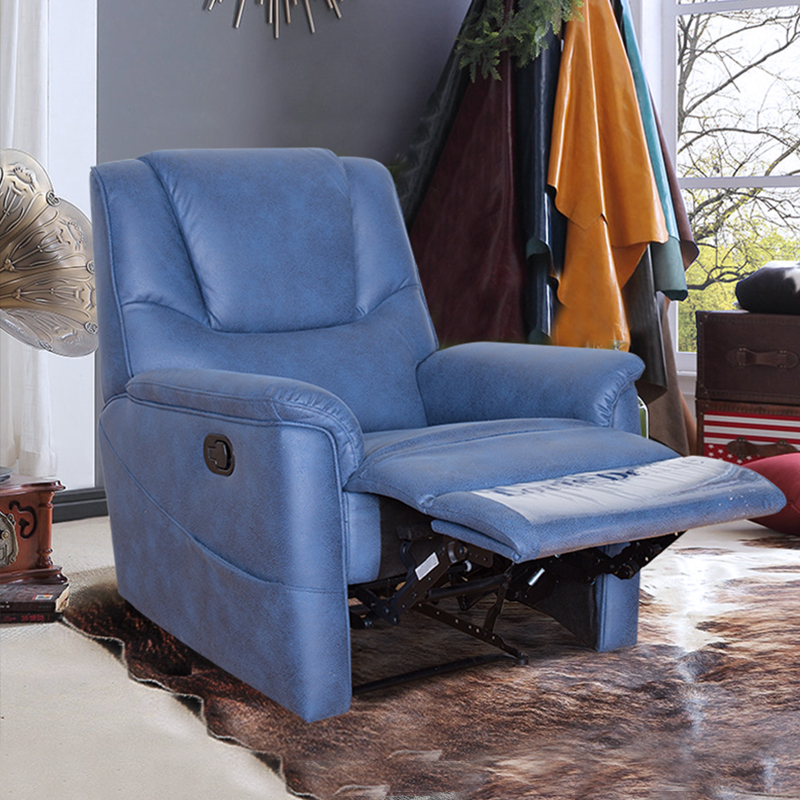 Comfortable Stylish Navy Single Recliner Chair for Bedroom