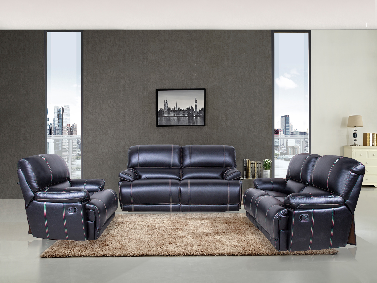 2 seater leather recliner sofa