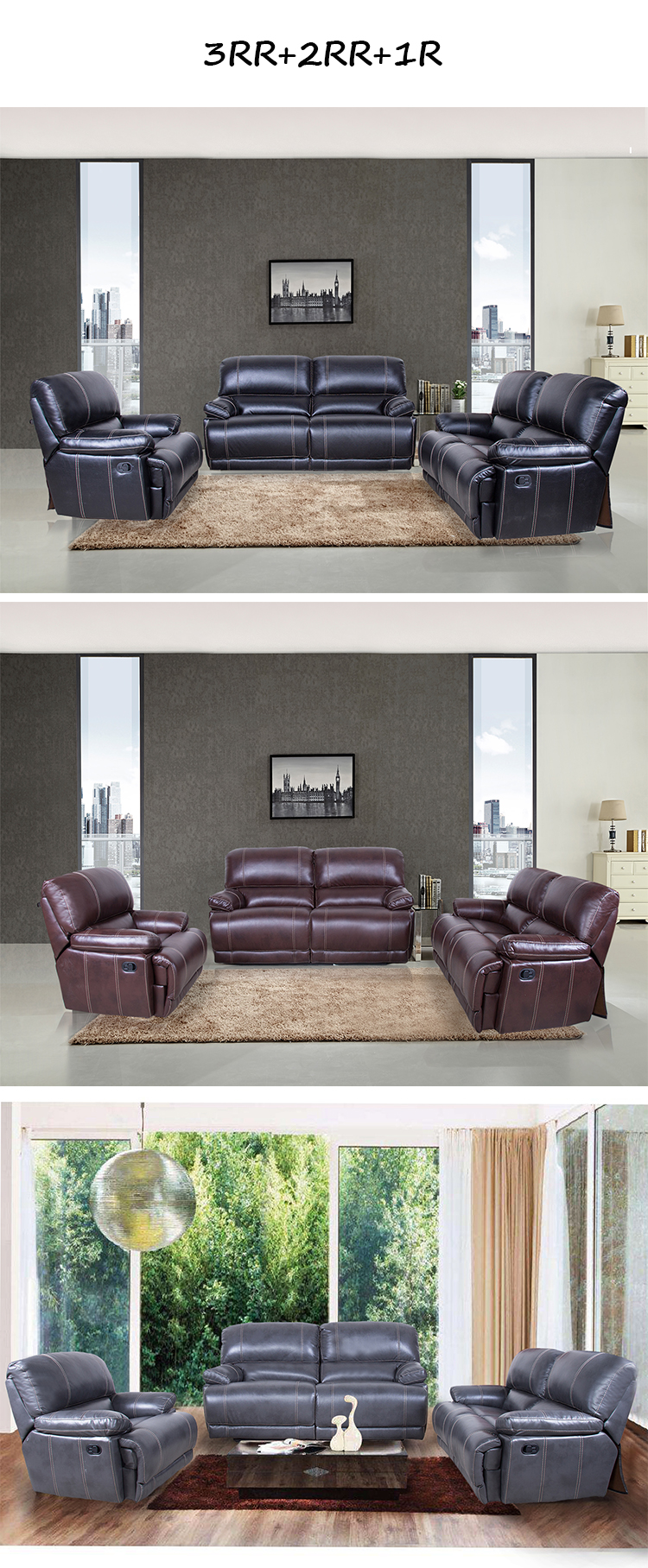 2 seater leather recliner sofa