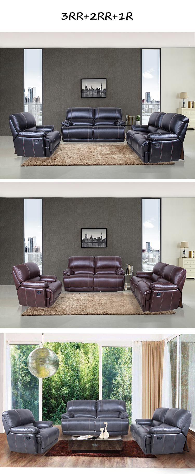 3 piece leather sofa set