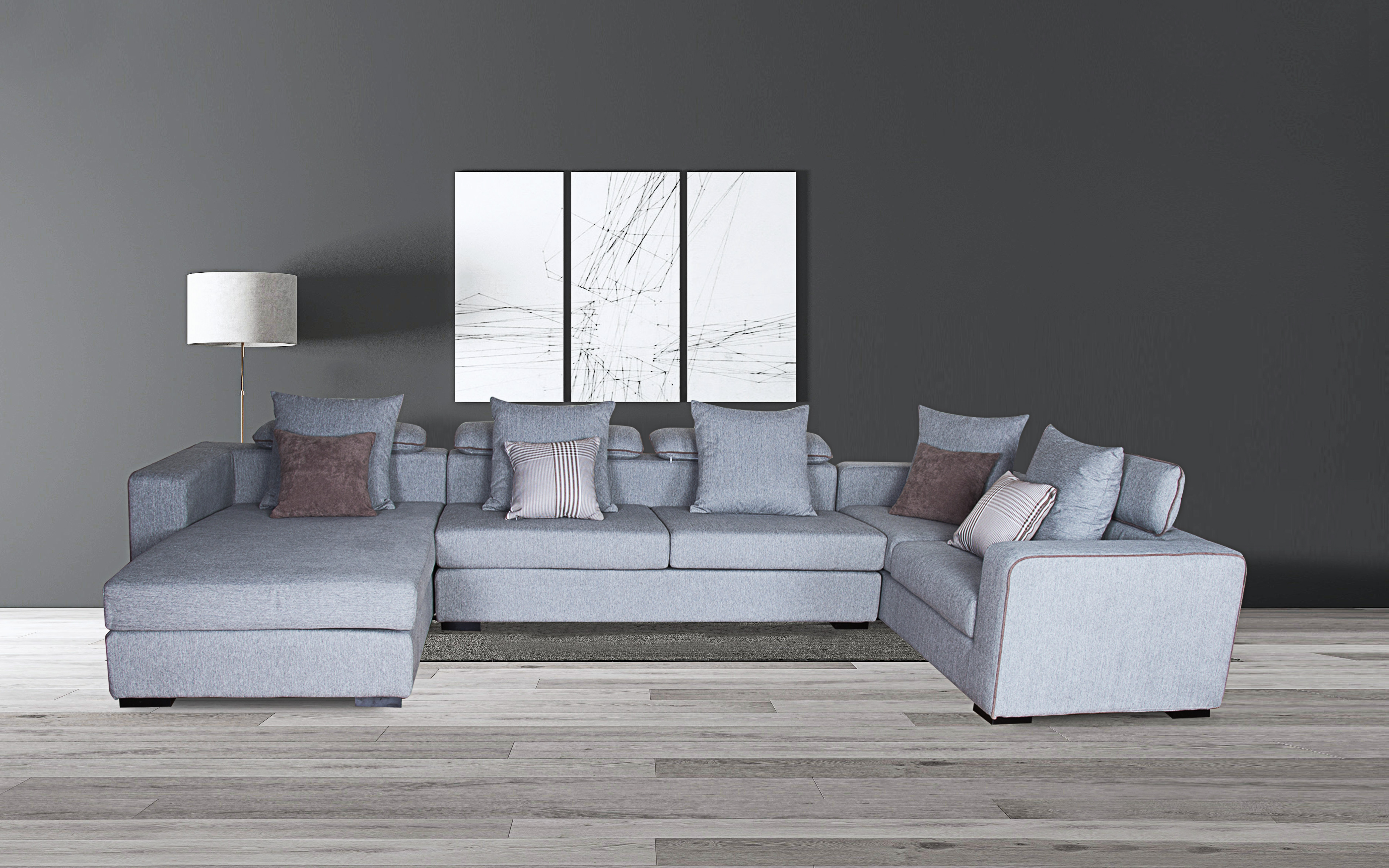 light grey modern sofa