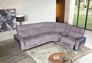 Custom Silver Grey Corner Recliner Sofa