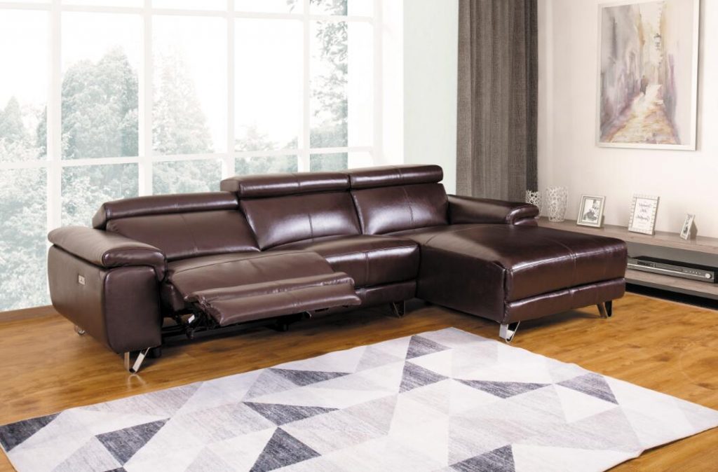 Leather living room sofa
