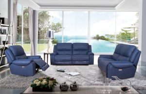 modern navy fabric electric  recliner sofa