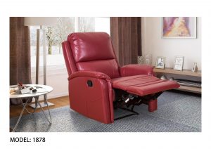 Louis Donne 1878 Small Red One Seater Leather Recliner Sofa Chair