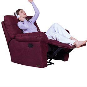 Wide red fabric electric  recliner sofa