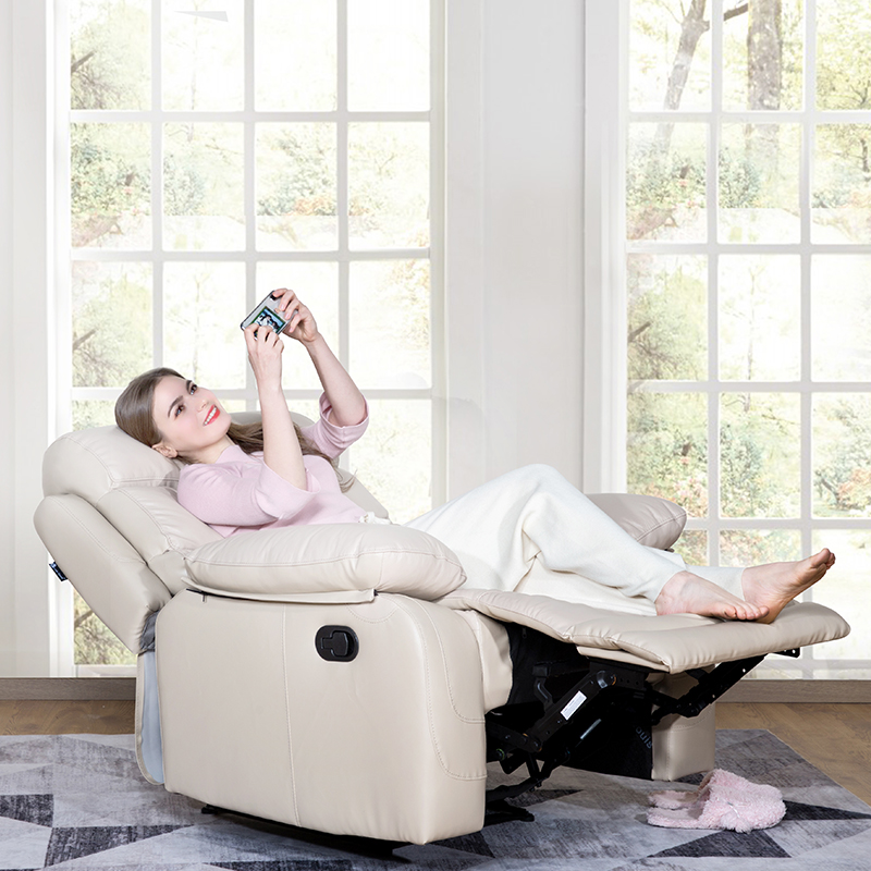 cream leather recliner chair