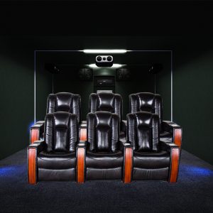 luxury automatic home theater leather recliner sofa with power headrest