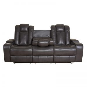 grey leather reclining sofa set