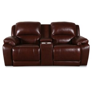 double recliner sofa with console