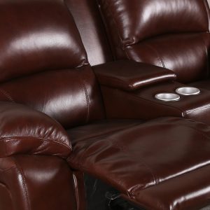 double recliner sofa with console