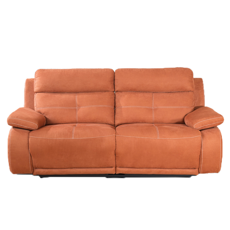 Cheap Orange 2 Seater Recliner Fabric Sofa Set