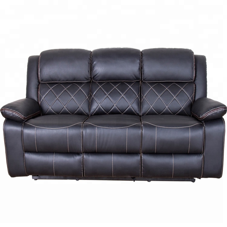 Black 3 seater Fabric Sleeper Sofa Set