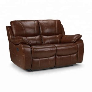 Luxury Brown Two Seater Leather Sofa for Living Room