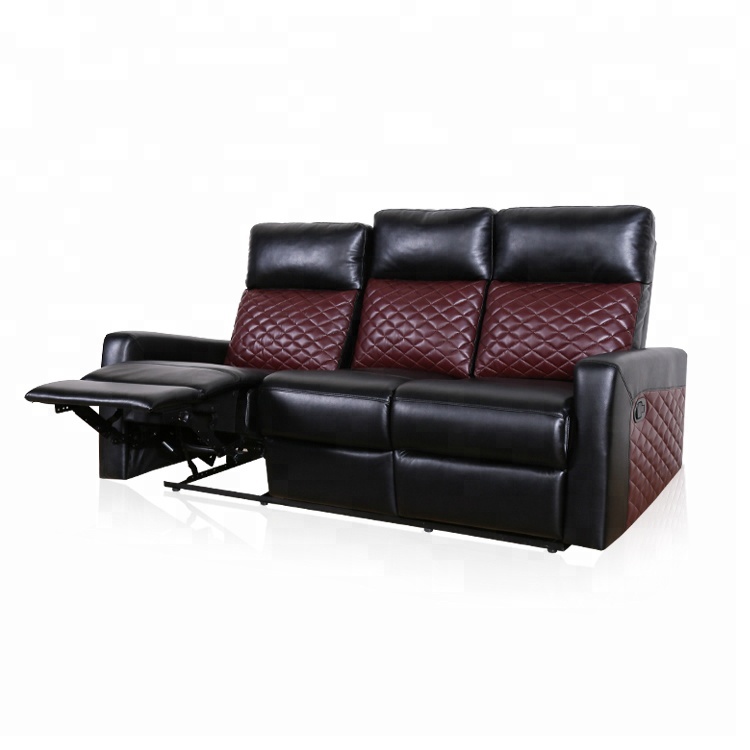 Most Comfortable Small Leather Sofa with Red Check Design