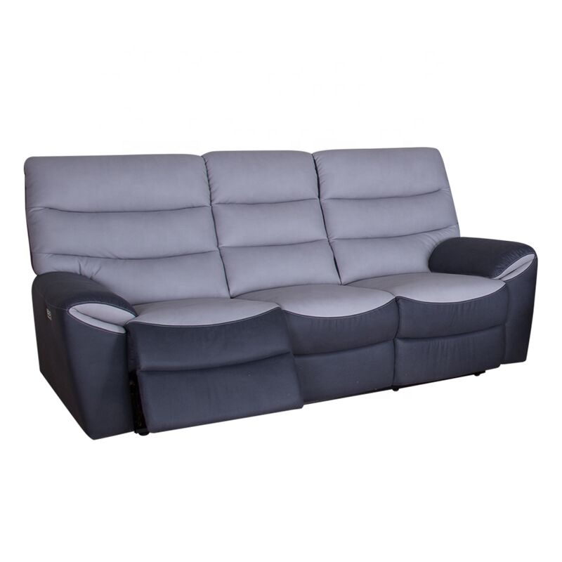 Simple Design Grey Fabric Recliner Sofa Set in Living Room