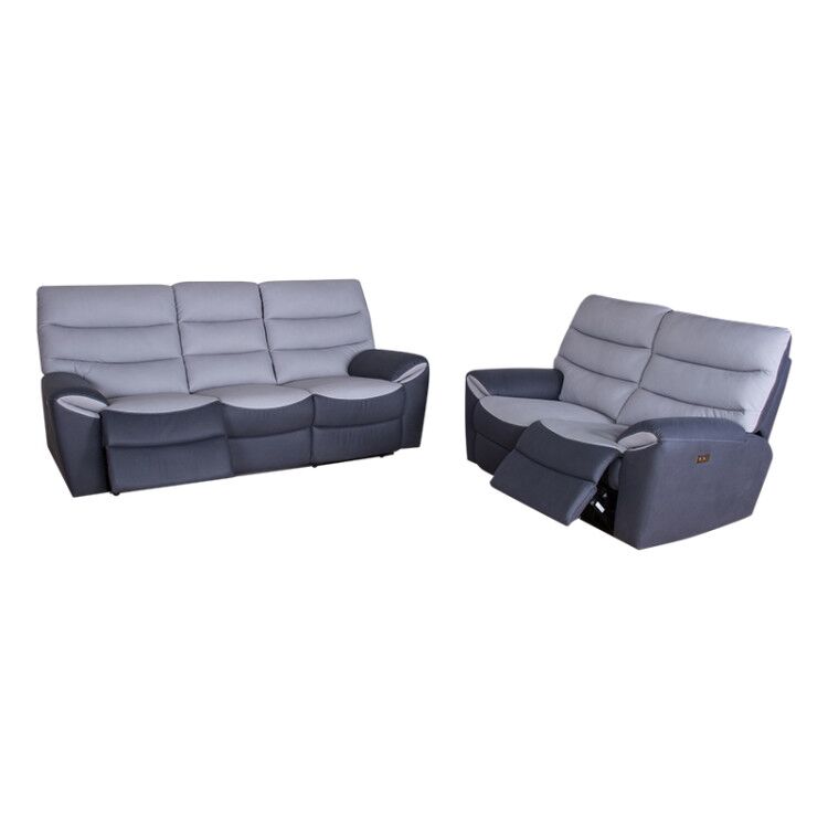 Simple Design Grey Fabric Recliner Sofa Set in Living Room