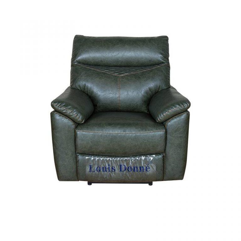 Trendy Dark Green Leather Electric Recliner Sofa