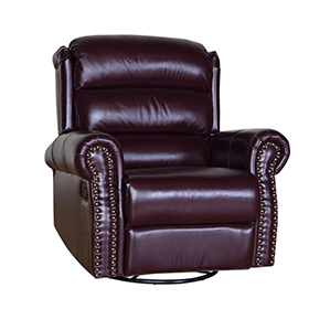 Classic Leather Rocker Swive Rotating Recliner Chair