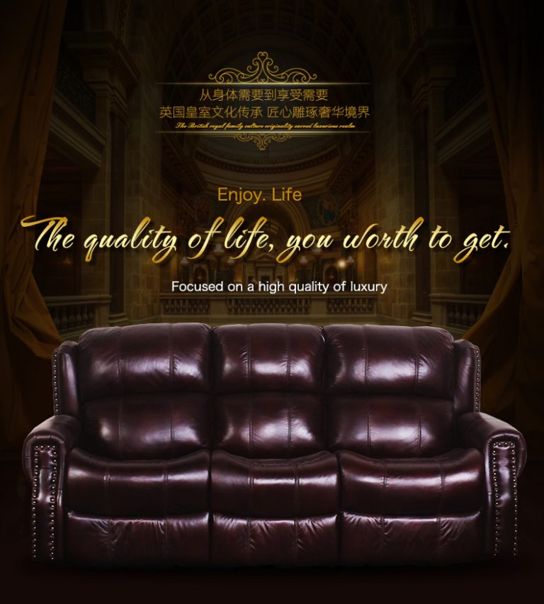 Comfortable American Style Red Leather Electric Recliner Chair