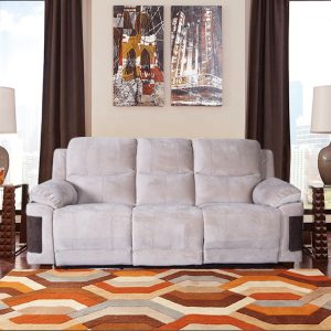 Modern  Cream 2 Seater Fabric Love Sofa Recliner