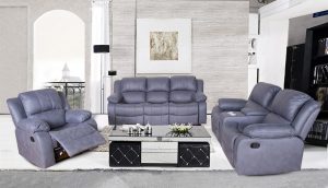 3 seater grey fabric sofa