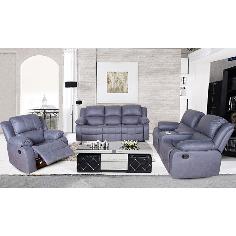 3 and 2 seater grey fabric sofa