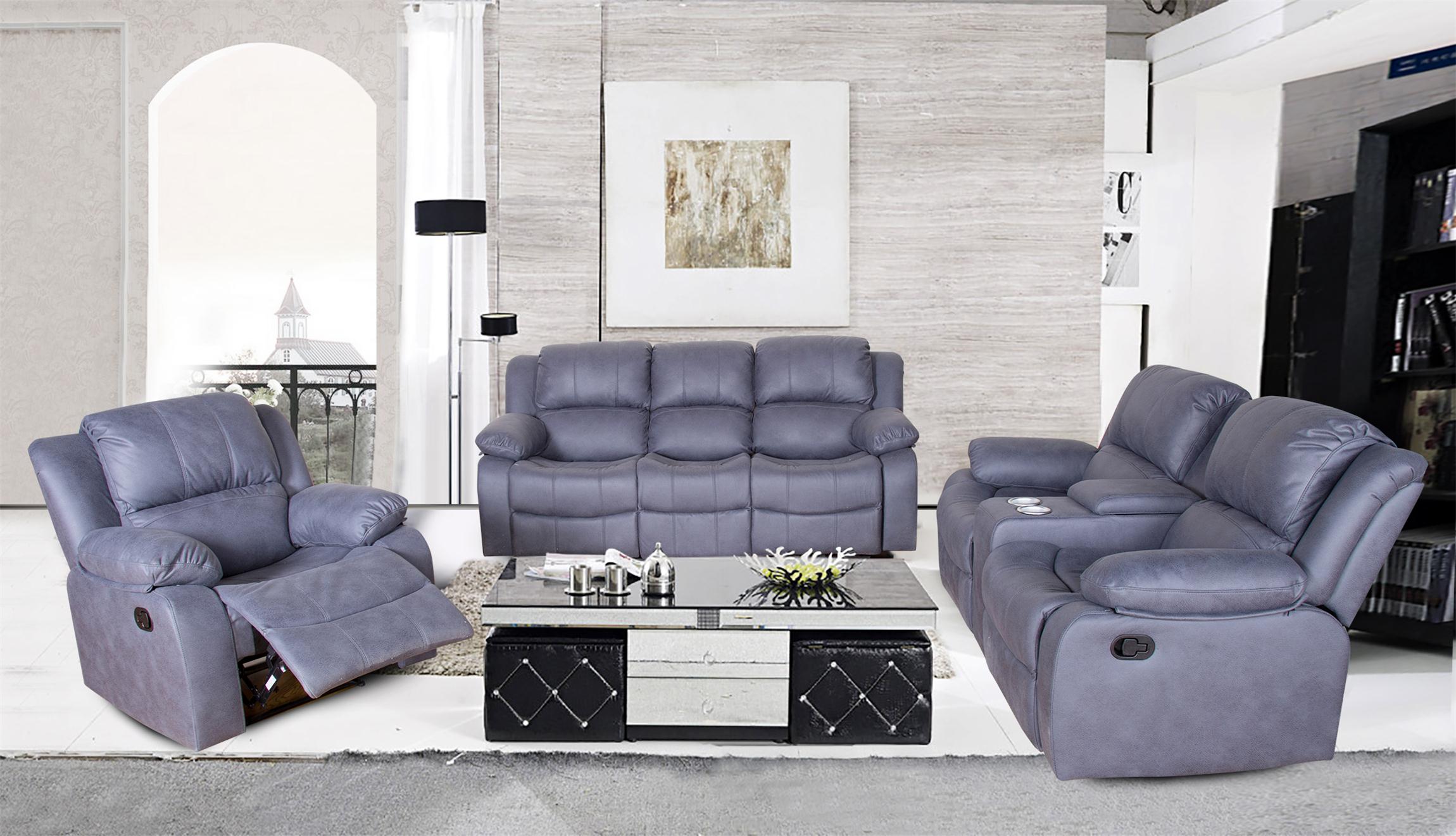 3 seater grey fabric sofa