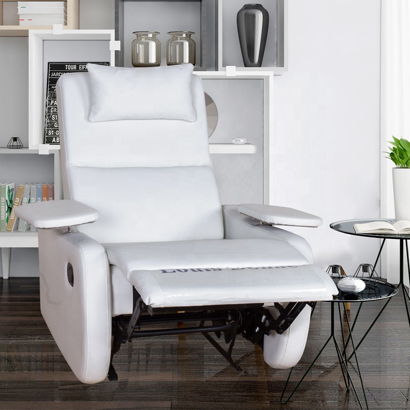 white leather recliner chair