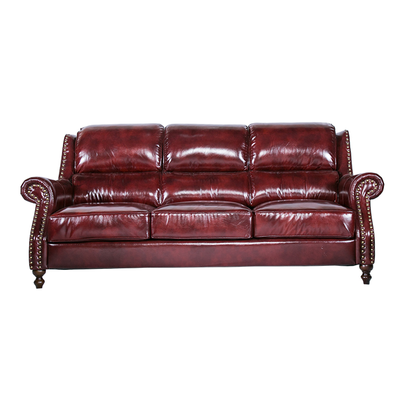 American Top Grain Leather Sectional Sleeper Sofa