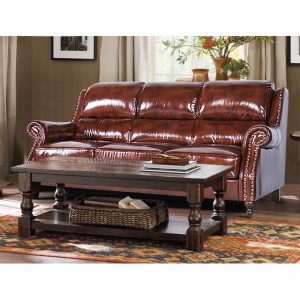American Top Grain Leather Sectional Sleeper Sofa