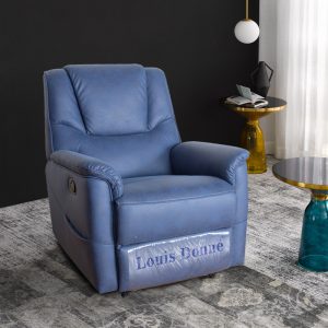 Best Blue Modern High Back Fabric Sofa