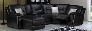 black leather corner sofa