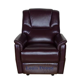 Modern Small Brown Leather Recliner Single Sofa Chair
